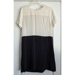 AG Adriano Goldschmied Color Block Silk Blend Short Sleeve Sheath Dress Sz S